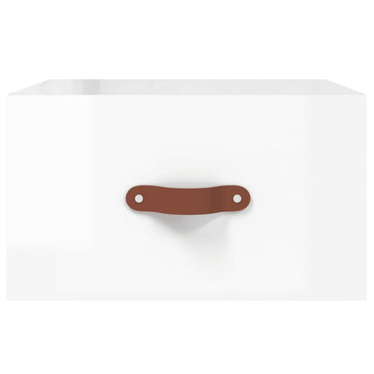 Wall-mounted Bedside Cabinet High Gloss White 35x35x20 cm