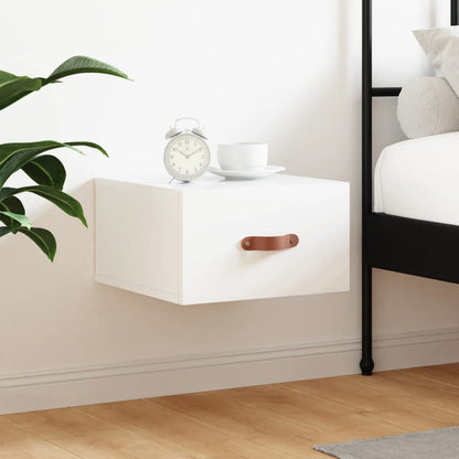 Wall-mounted Bedside Cabinet High Gloss White 35x35x20 cm