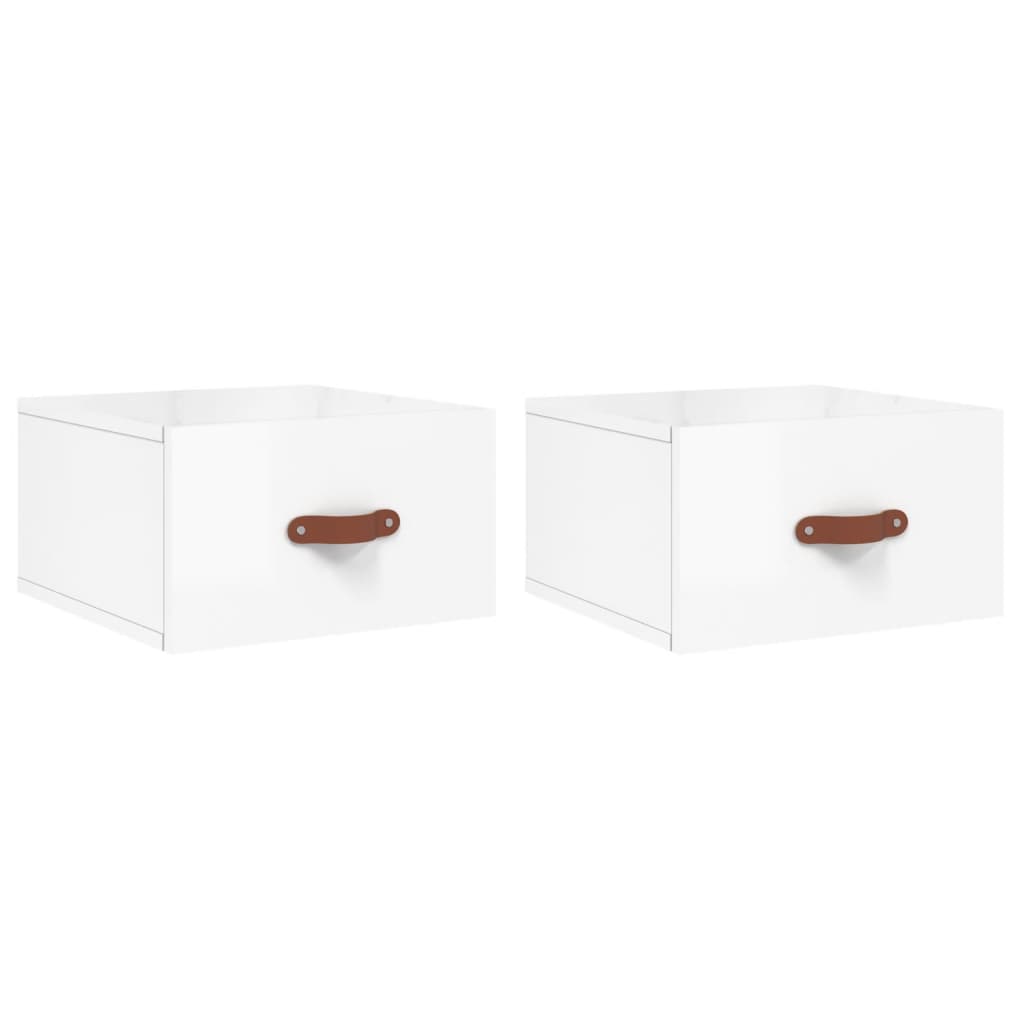 Wall-mounted Bedside Cabinets 2 pcs High Gloss White 35x35x20 cm