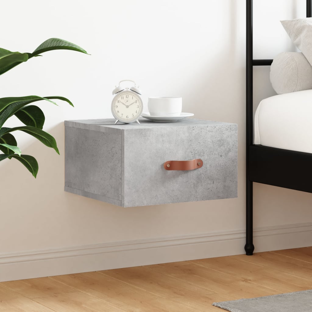 Wall-mounted Bedside Cabinet Concrete Grey 35x35x20 cm