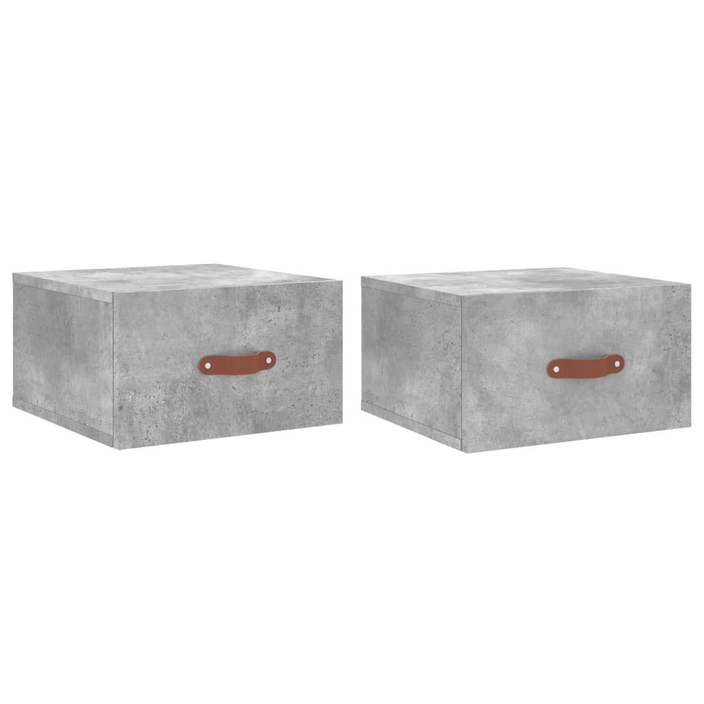 Wall-mounted Bedside Cabinets 2 pcs Concrete Grey 35x35x20 cm