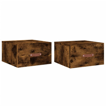 Wall-mounted Bedside Cabinets 2 pcs Smoked Oak 35x35x20 cm