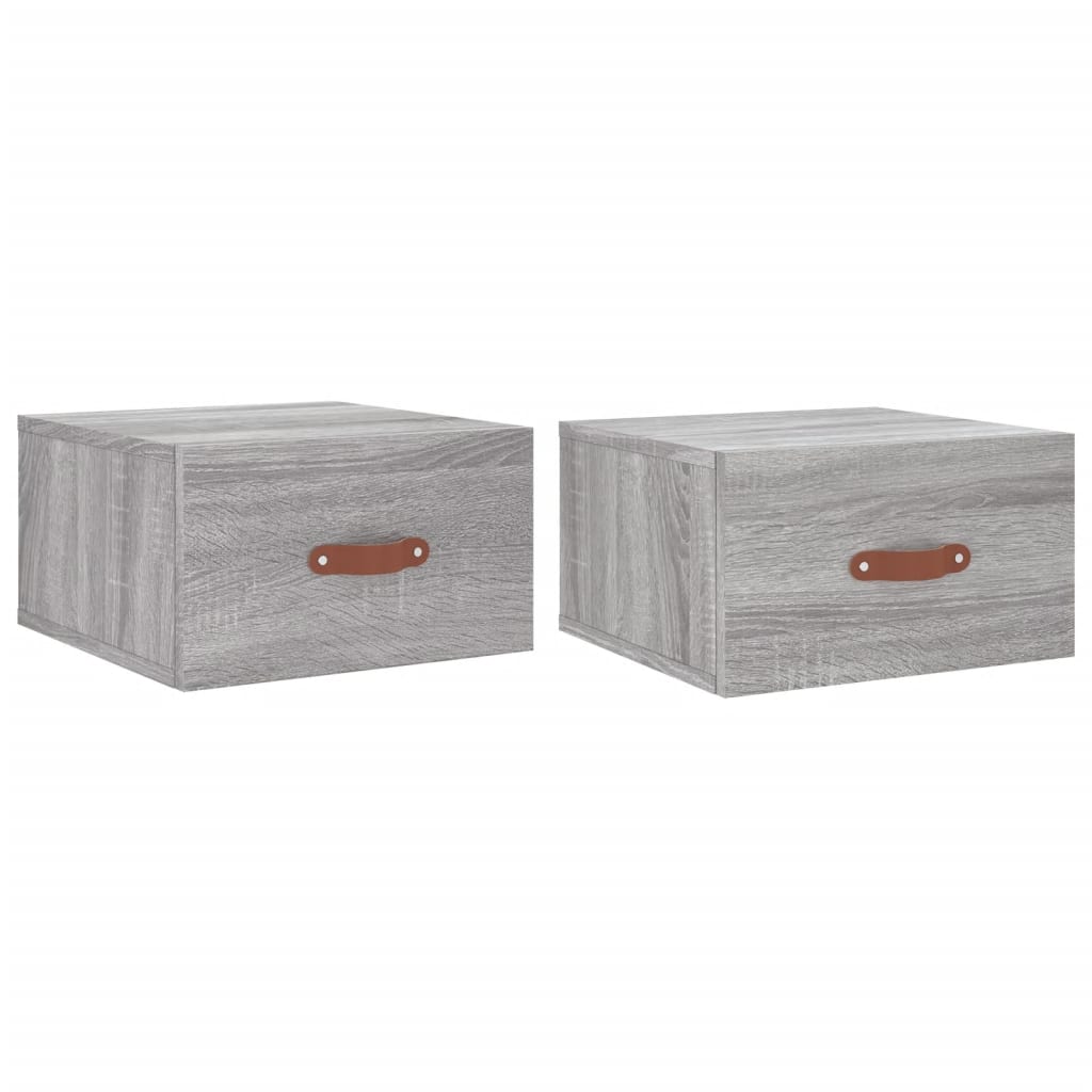 Wall-mounted Bedside Cabinets 2 pcs Grey Sonoma 35x35x20 cm