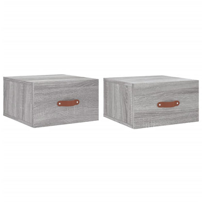 Wall-mounted Bedside Cabinets 2 pcs Grey Sonoma 35x35x20 cm