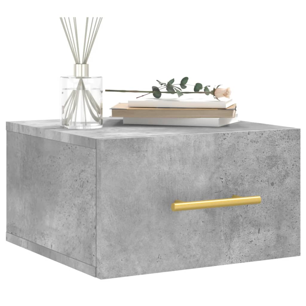 Wall-mounted Bedside Cabinet Concrete Grey 35x35x20 cm