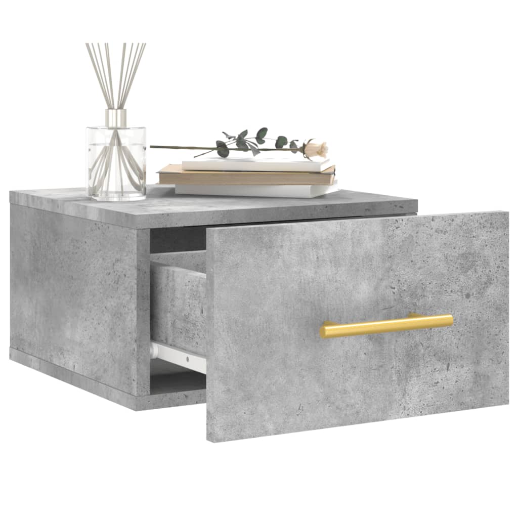 Wall-mounted Bedside Cabinet Concrete Grey 35x35x20 cm