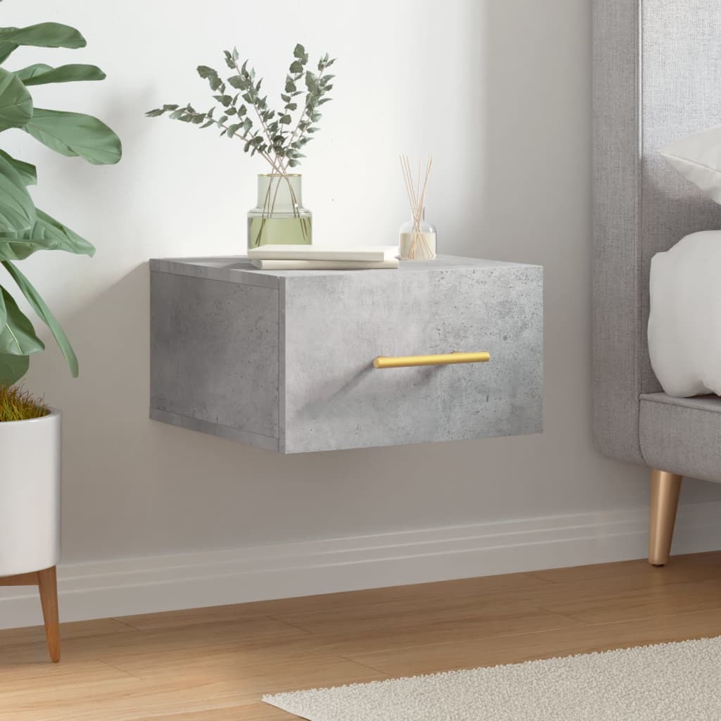 Wall-mounted Bedside Cabinet Concrete Grey 35x35x20 cm