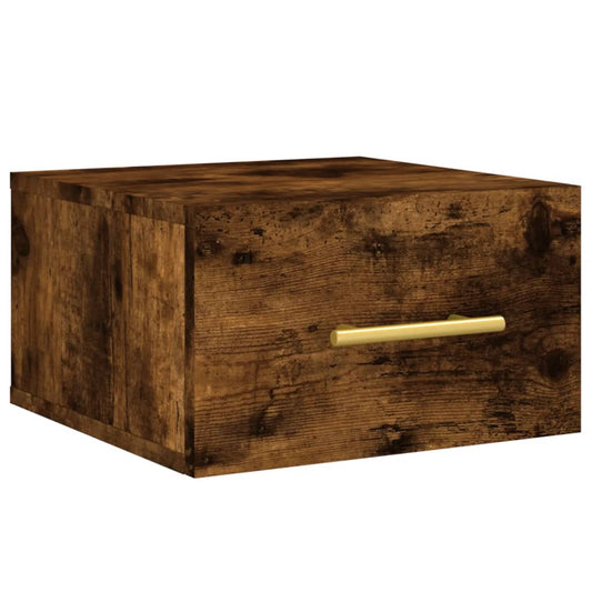 Wall-mounted Bedside Cabinet | Smoked Oak | Engineered Wood