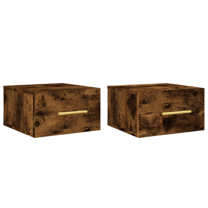 Wall-mounted Bedside Cabinets 2 pcs Smoked Oak 35x35x20 cm