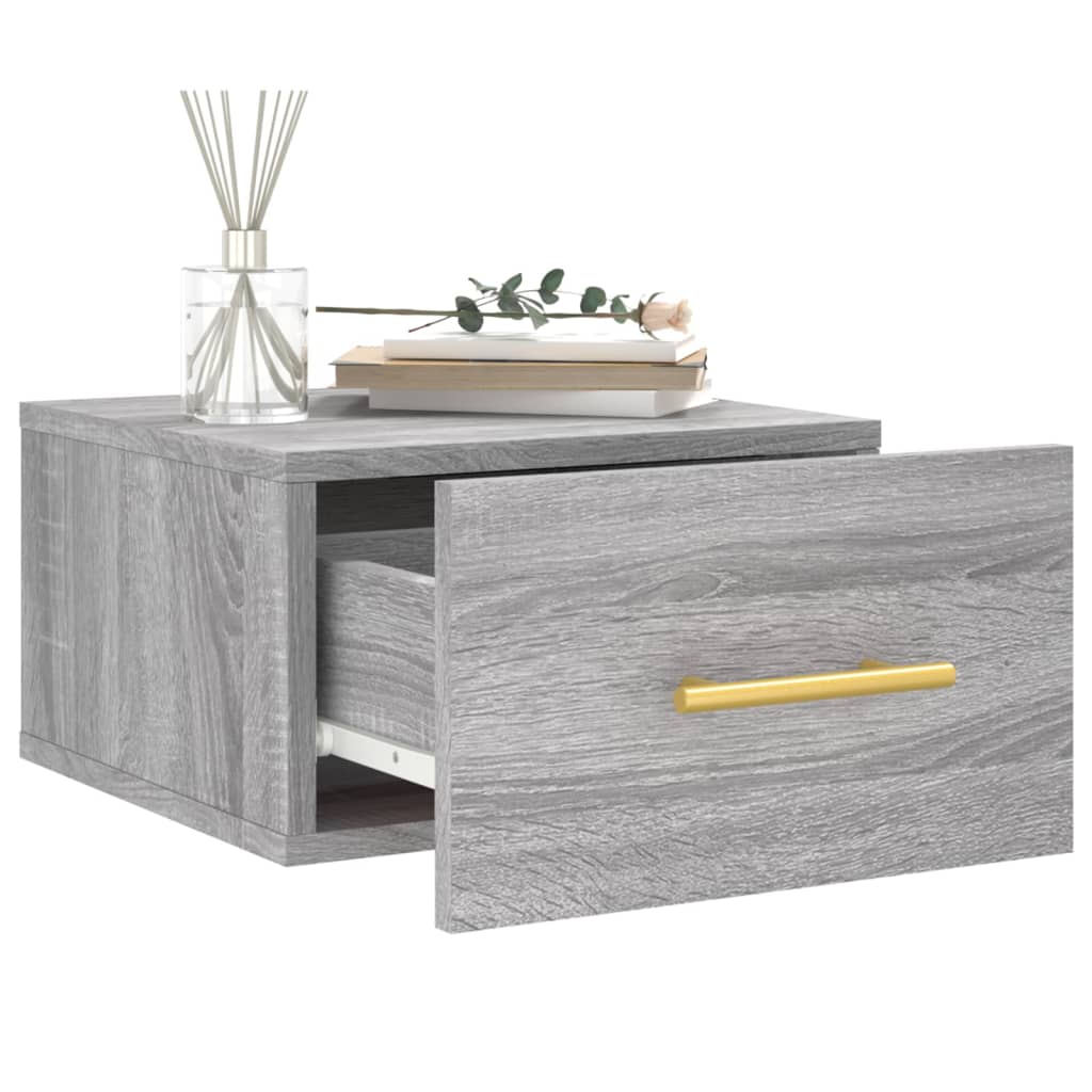 Wall-mounted Bedside Cabinet Grey Sonoma 35x35x20 cm