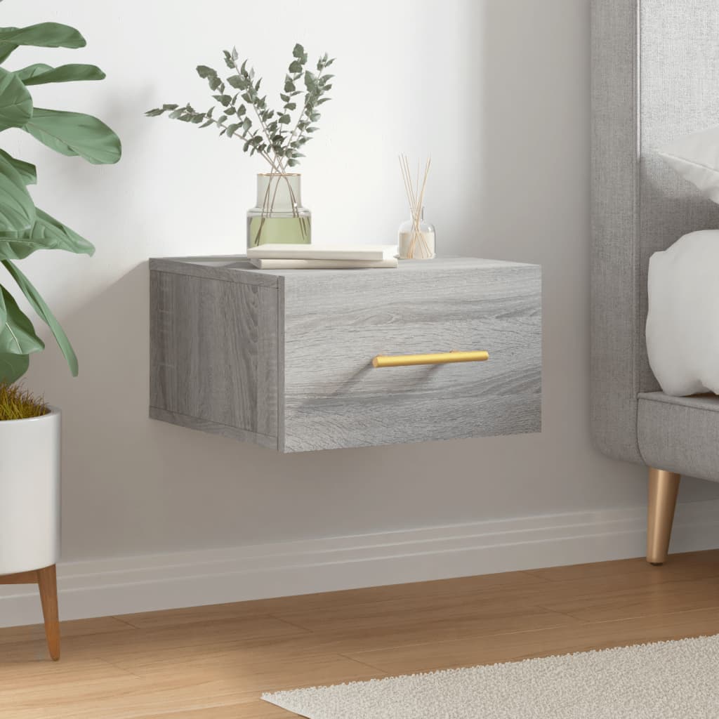 Wall-mounted Bedside Cabinet Grey Sonoma 35x35x20 cm