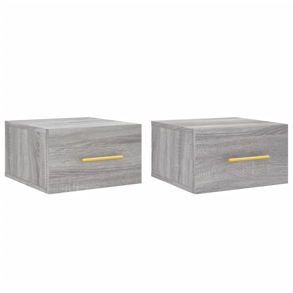 Wall-mounted Bedside Cabinets 2 pcs Grey Sonoma 35x35x20 cm