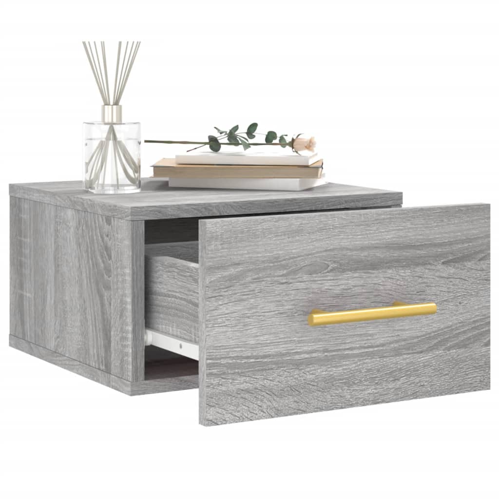 Wall-mounted Bedside Cabinets 2 pcs Grey Sonoma 35x35x20 cm