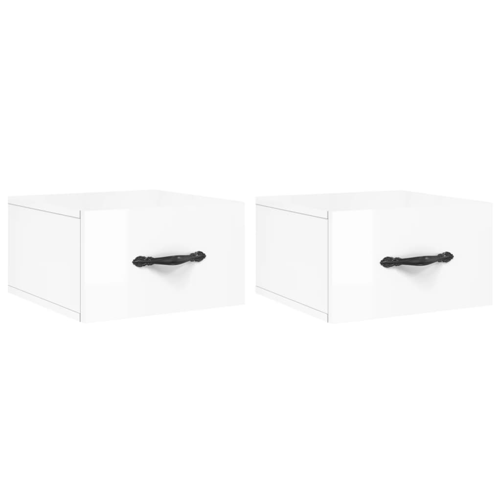 Wall-mounted Bedside Cabinets 2 pcs High Gloss White 35x35x20 cm