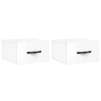 Wall-mounted Bedside Cabinets 2 pcs High Gloss White 35x35x20 cm