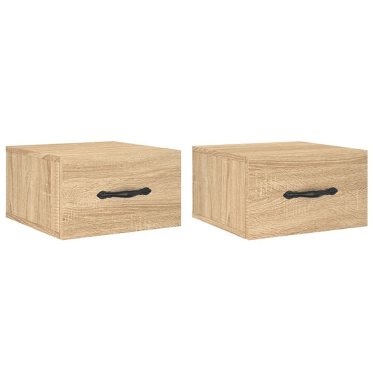 Wall-mounted Bedside Cabinets 2 pcs Sonoma Oak 35x35x20 cm