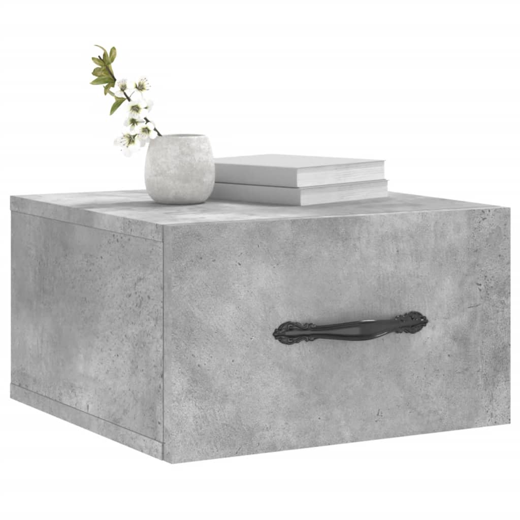 Wall-mounted Bedside Cabinet Concrete Grey 35x35x20 cm