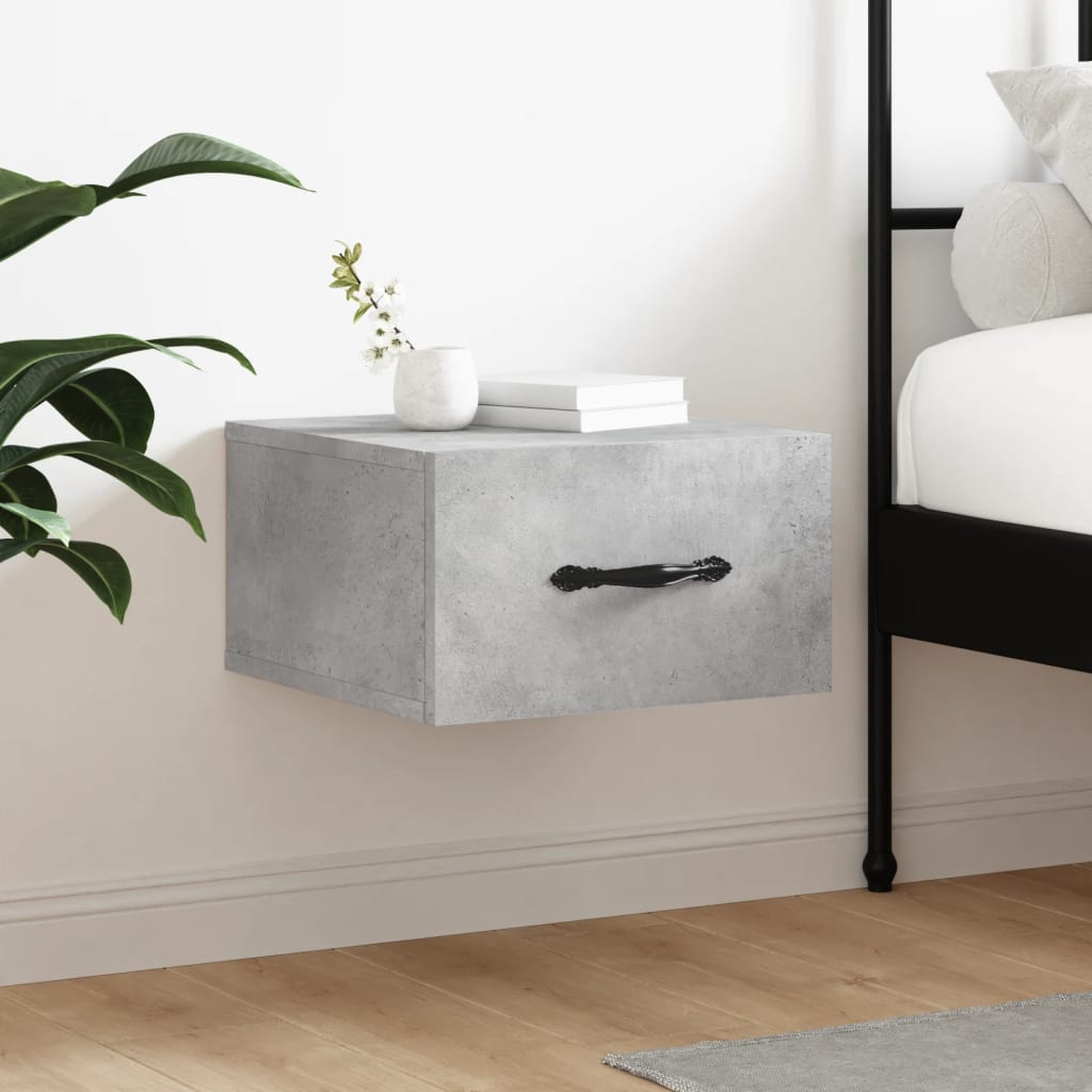 Wall-mounted Bedside Cabinet Concrete Grey 35x35x20 cm