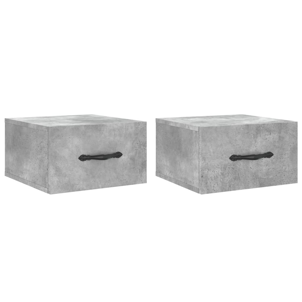 Wall-mounted Bedside Cabinets 2 pcs Concrete Grey 35x35x20 cm