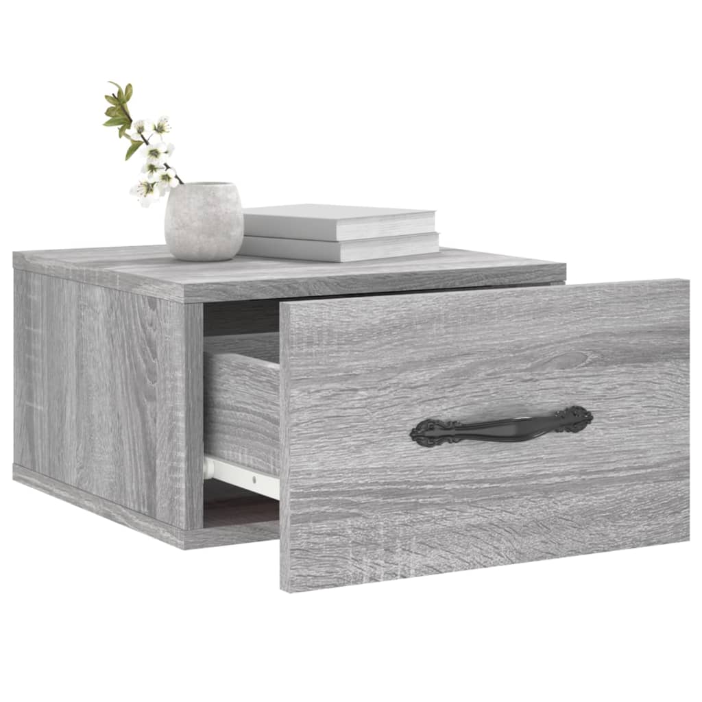 Wall-mounted Bedside Cabinet Grey Sonoma 35x35x20 cm