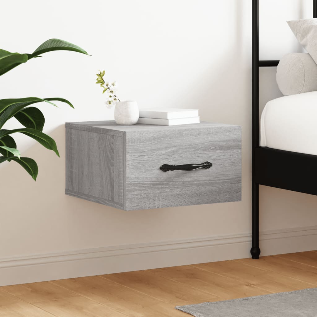 Wall-mounted Bedside Cabinet Grey Sonoma 35x35x20 cm