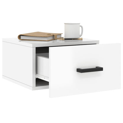 Wall-mounted Bedside Cabinet High Gloss White 35x35x20 cm