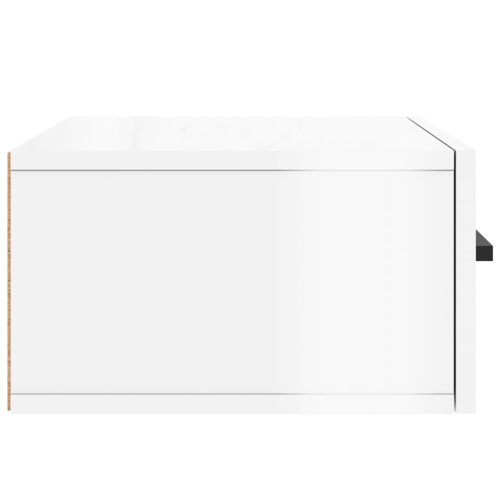 Wall-mounted Bedside Cabinet High Gloss White 35x35x20 cm