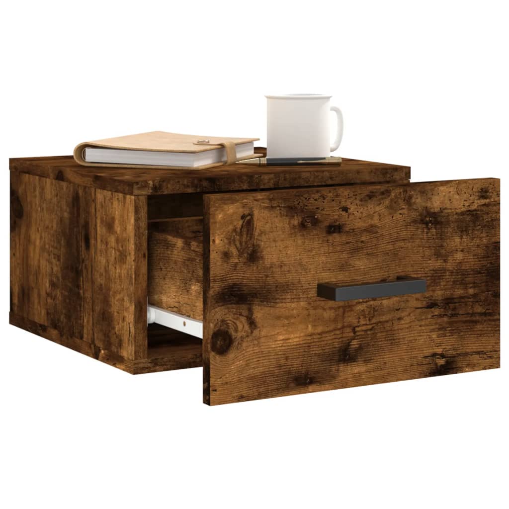 Wall-mounted Bedside Cabinets 2 pcs Smoked Oak 35x35x20 cm