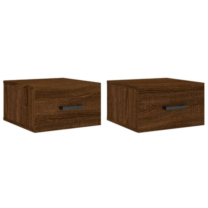 Wall-mounted Bedside Cabinets 2 pcs Brown Oak 35x35x20 cm