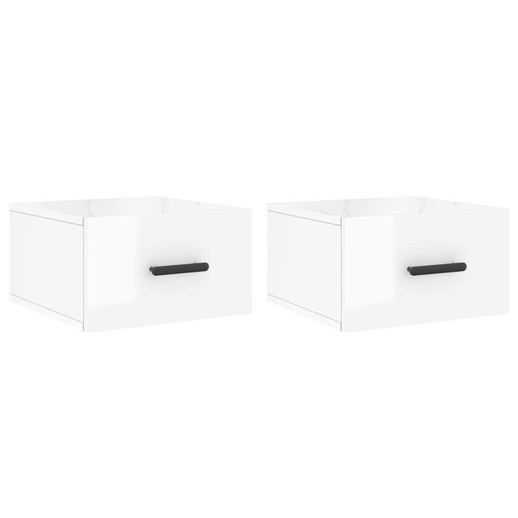 Wall-mounted Bedside Cabinets 2 pcs High Gloss White 35x35x20 cm