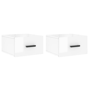 Wall-mounted Bedside Cabinets 2 pcs High Gloss White 35x35x20 cm