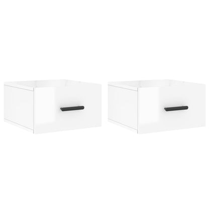 Wall-mounted Bedside Cabinets 2 pcs High Gloss White 35x35x20 cm