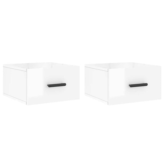 Wall-mounted Bedside Cabinets 2 pcs High Gloss White 35x35x20 cm