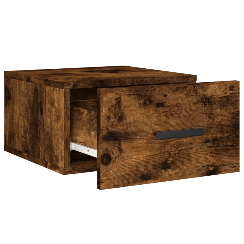 Wall-mounted Bedside Cabinet Smoked Oak 35x35x20 cm