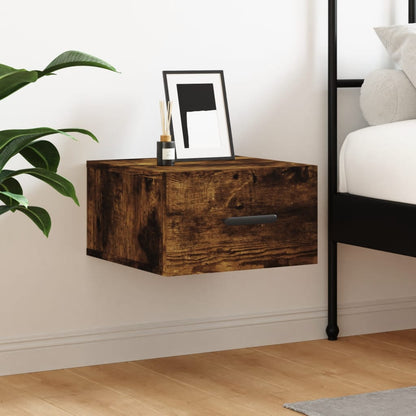 Wall-mounted Bedside Cabinet Smoked Oak 35x35x20 cm