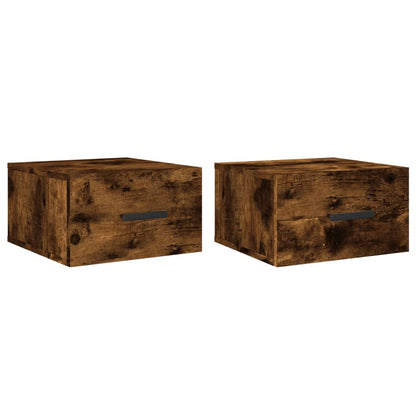 Wall-mounted Bedside Cabinets 2 pcs Smoked Oak 35x35x20 cm