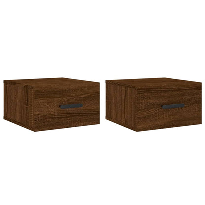 Wall-mounted Bedside Cabinets 2 pcs Brown Oak 35x35x20 cm