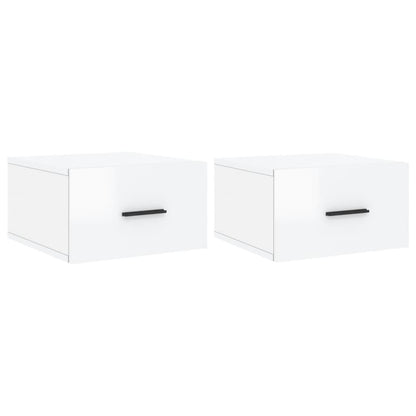 Wall-mounted Bedside Cabinets 2 pcs High Gloss White 35x35x20 cm