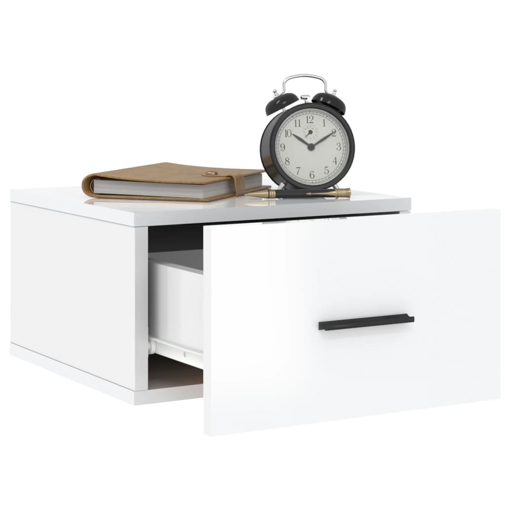 Wall-mounted Bedside Cabinets 2 pcs High Gloss White 35x35x20 cm