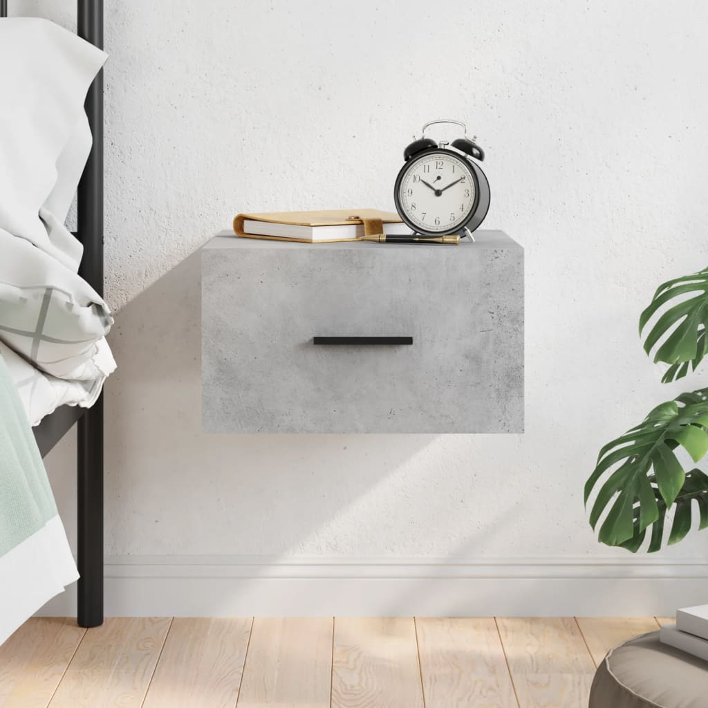 Wall-mounted Bedside Cabinet Concrete Grey 35x35x20 cm