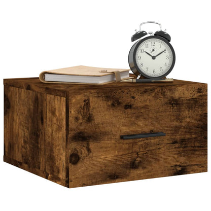 Wall-mounted Bedside Cabinet Smoked Oak 35x35x20 cm