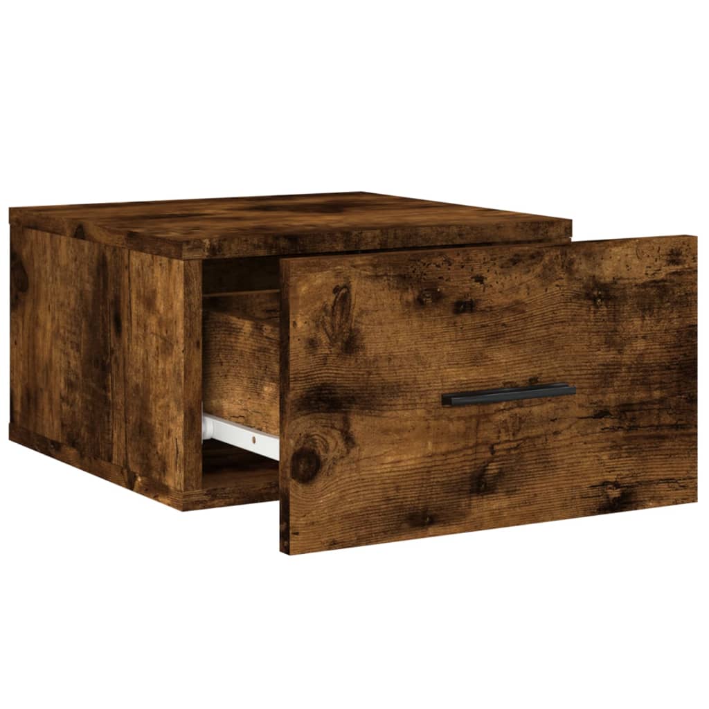 Wall-mounted Bedside Cabinet Smoked Oak 35x35x20 cm