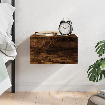 Wall-mounted Bedside Cabinet Smoked Oak 35x35x20 cm