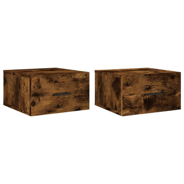 Wall-mounted Bedside Cabinets 2 pcs Smoked Oak 35x35x20 cm