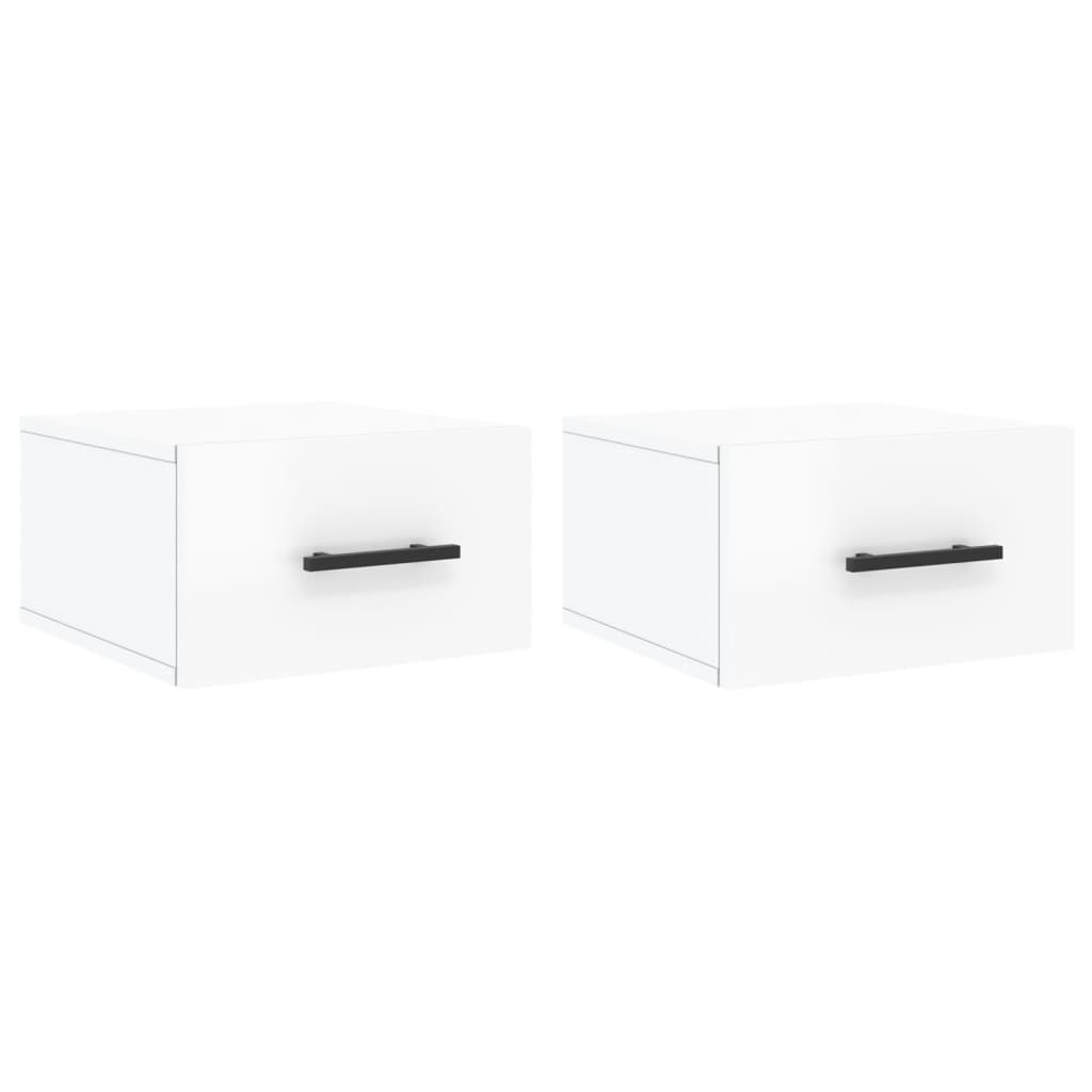 Wall-mounted Bedside Cabinets 2 pcs High Gloss White 35x35x20 cm