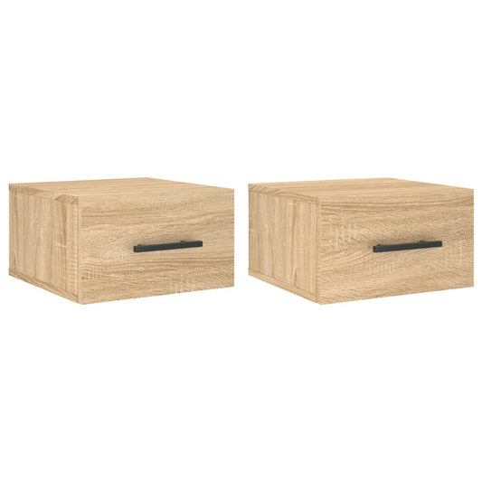 Wall-mounted Bedside Cabinets 2 pcs Sonoma Oak 35x35x20 cm