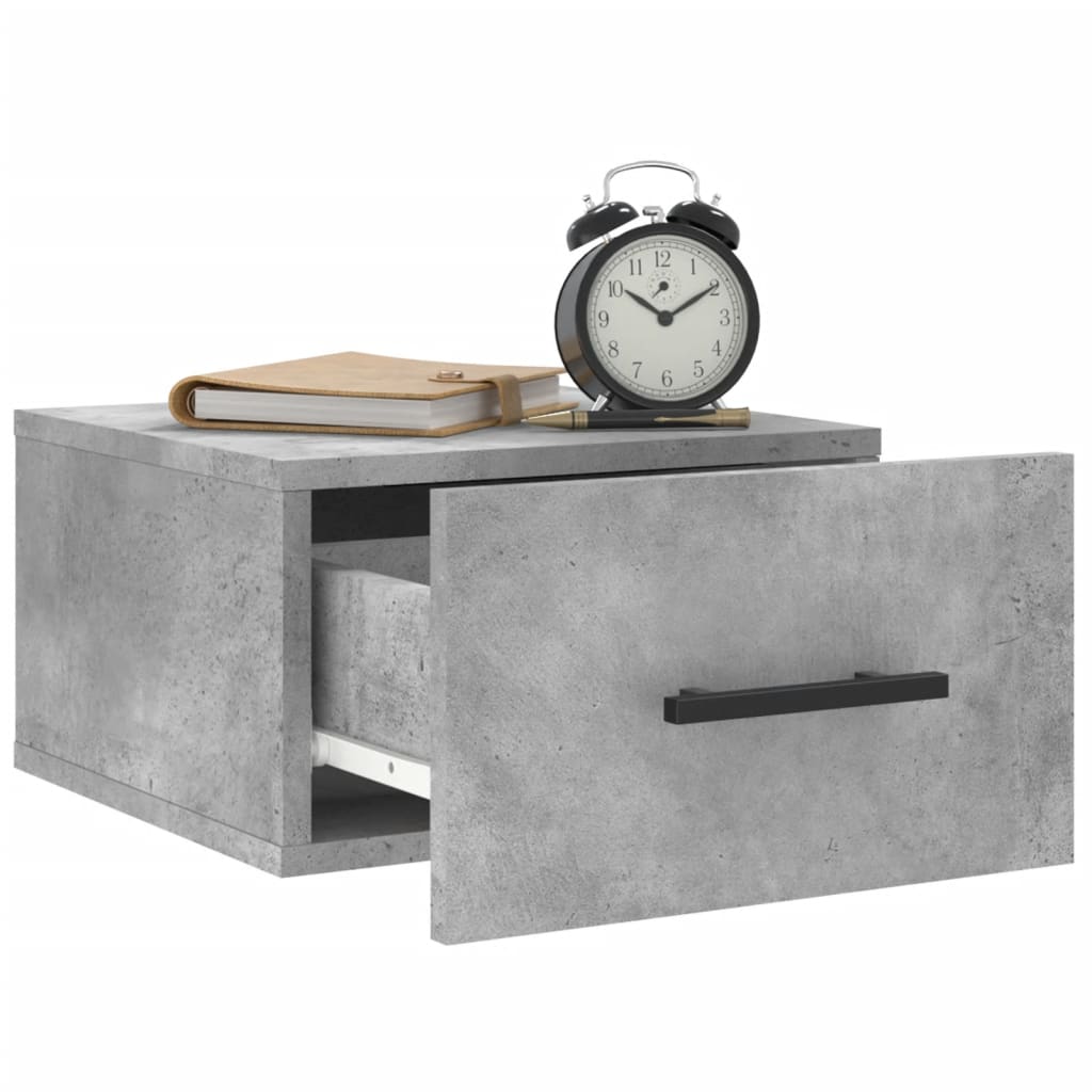 Wall-mounted Bedside Cabinet Concrete Grey 35x35x20 cm