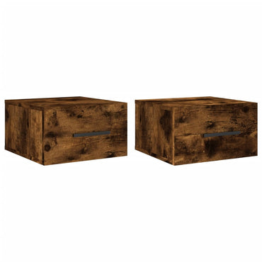 Wall-mounted Bedside Cabinets 2 pcs Smoked Oak 35x35x20 cm