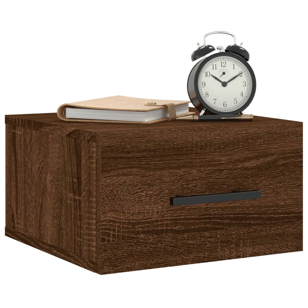 Wall-mounted Bedside Cabinet Brown Oak 35x35x20 cm