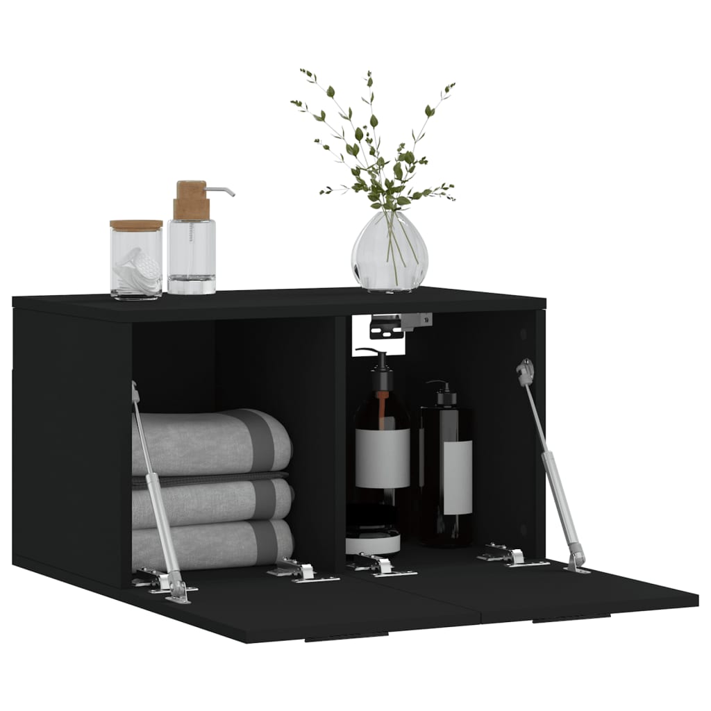 Wall Cabinet Black 60x36,5x35 cm Engineered Wood